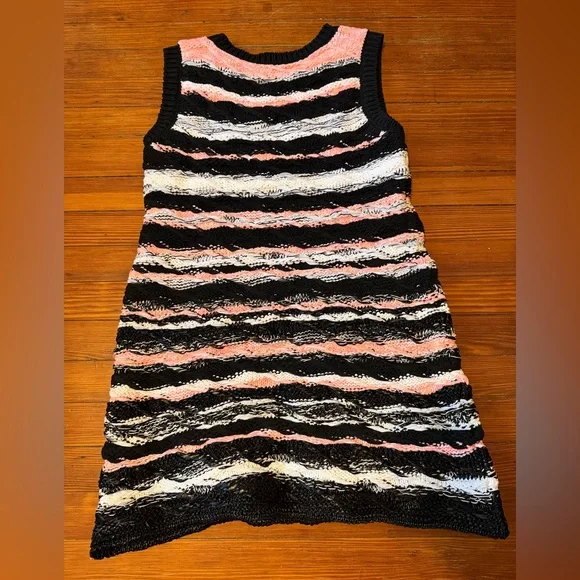 Auth. NWT CHANEL Spring Summer 20S Pink White and Black Multi Colored Dress SZ46 - Picture 5 of 8